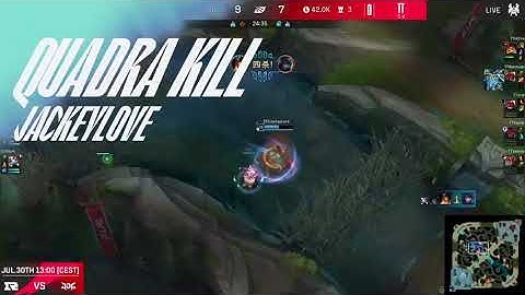 Jackeylove being a GIGACHAD and getting a quadra kill (TES vs TT)