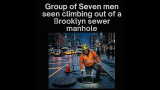 Group of Seven men seen climbing out of a Brooklyn sewer manhole