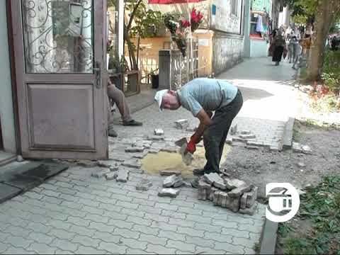 ქალაქ გურჯაანში ტროტუარების შეკეთება მიმდინარეობს