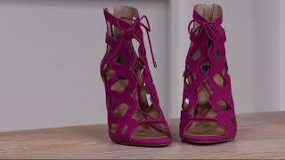 G.I.L.I. Lace-up Cut Out Heel Sandals - Floriana on QVC