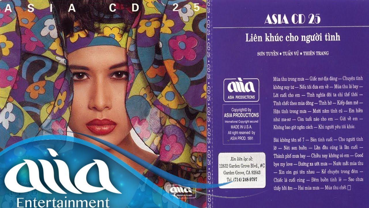 Liên Khúc Cho Người Tình (1991) - Tuấn Vũ, Sơn Tuyền, Thiên Trang (Asia CD25)