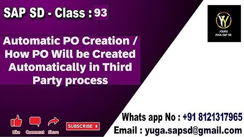 SAP SD: Class-93: Automatic PO creation in third party and IPO || Your