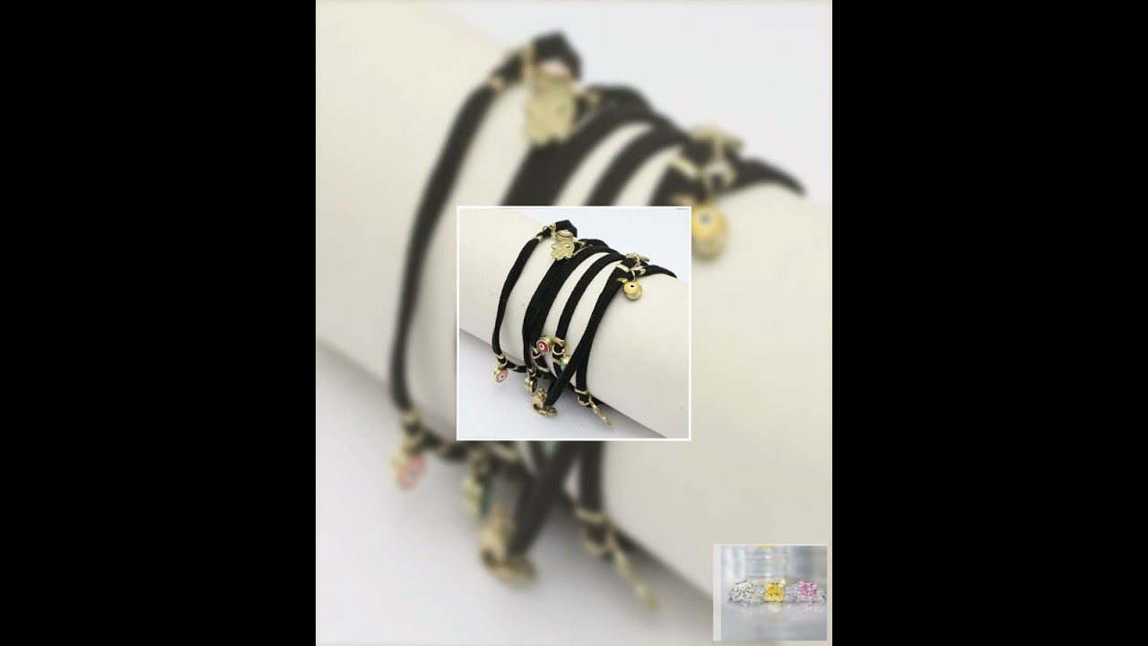 Zirconite Evil eyes Stations suede Leather wrap bracelet. 652B0550