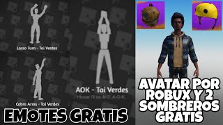 3 NUEVOS EMOTES GRATIS ? DEL EVENTO DE TAI VERDE  2 SOMBREROS GRATIS Y UN AVATAR POR ROBUX | ROBLOX