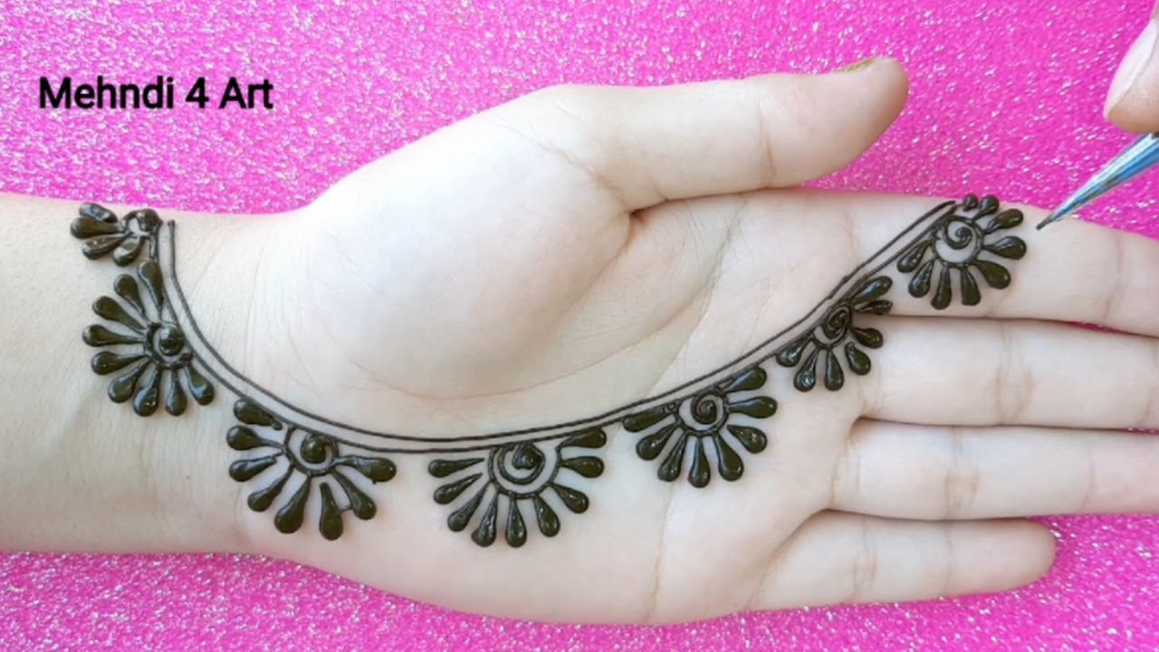 Easy Beautiful Mehendi design front hand | New Simple Arabic ...