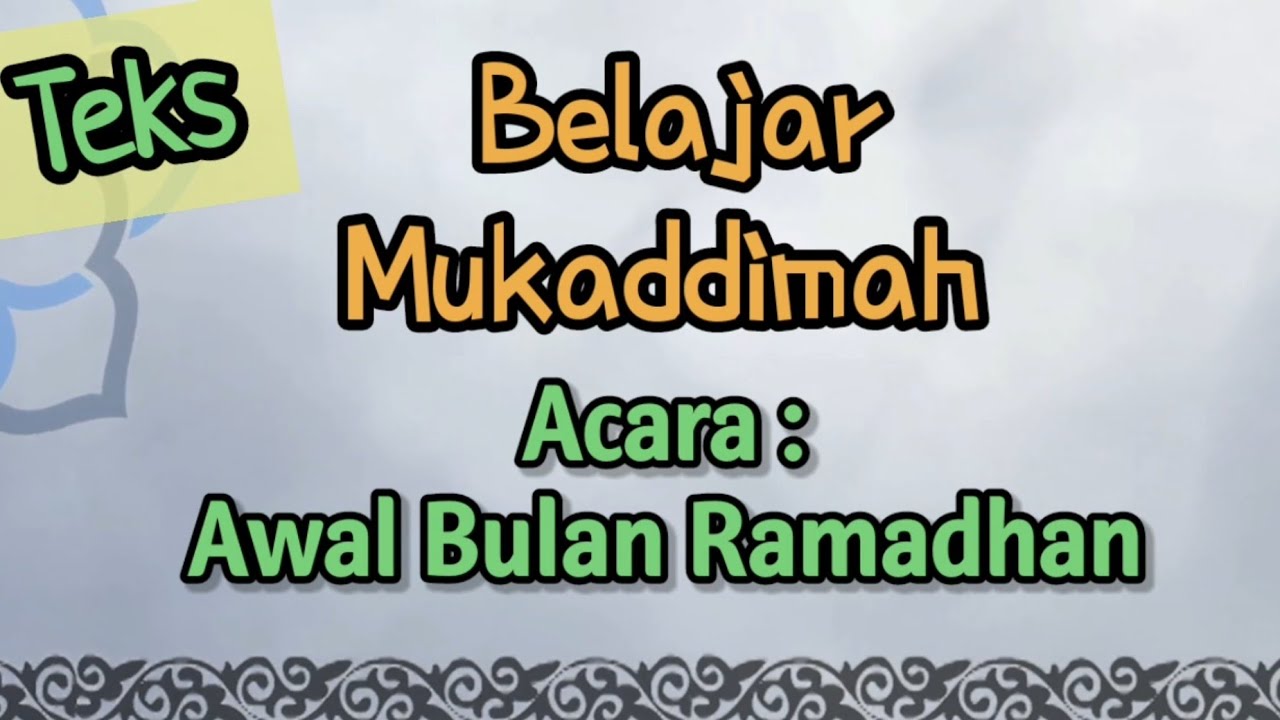 mukadimah safari ramadhan