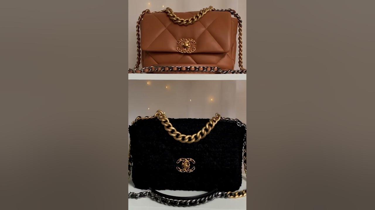 Chanel 19 SMALL VS LARGE 🥹 Which is best? #shorts #chanelbag #chanel19  #handbagholic 