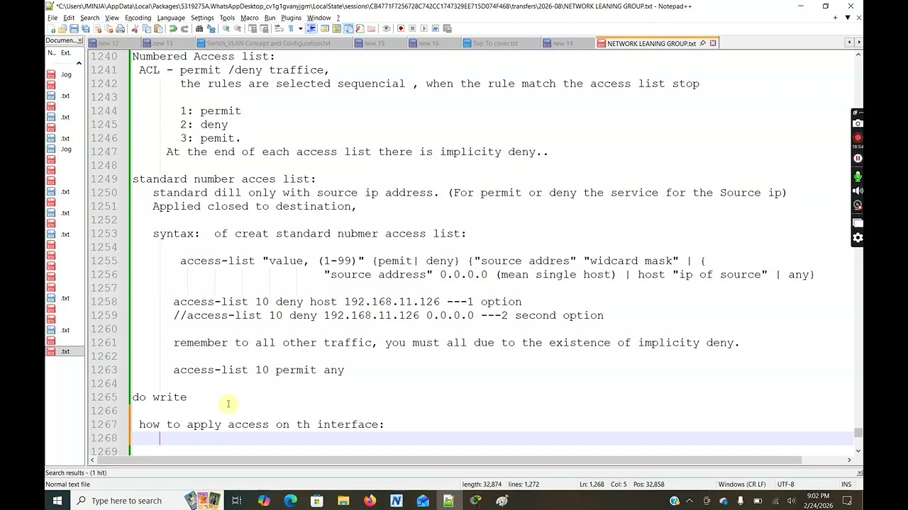 Access list configuration Part 1 Standard Access List Configuration