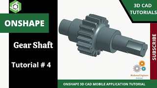 Onshape 3D CAD Tutorial # 4 | Gear - Shaft 3D Modelling | Watch entire video... screenshot 5