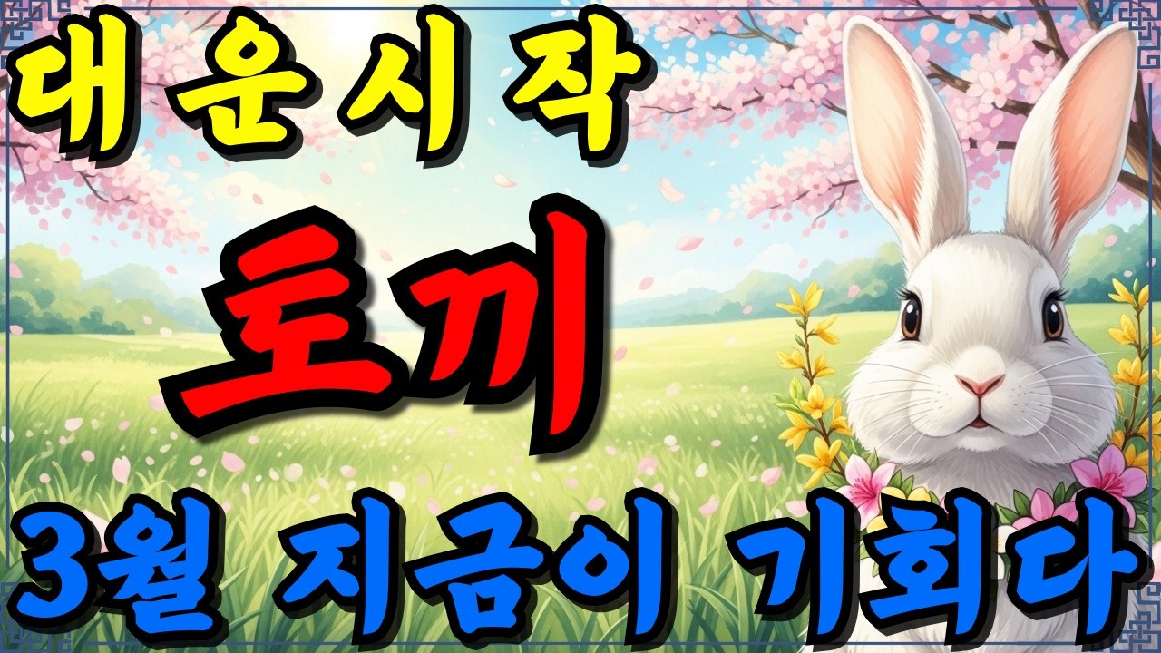 토끼띠 2026년 3월 운세｜🔥 인기도 상승·재물운 급등 (구설 주의)