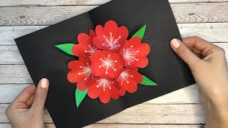 Pop up 3D Flower Card 🌺  DIY How to make Pop-up Birthday card | Paper craft Ideas Easy Tutorial