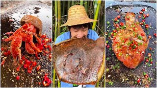 Popsicles Made Of Seafood And Braised Pork!|Chinese Mountain Forest Life And Food #Moo Tiktok #Fyp