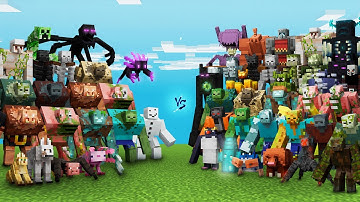 [EPIC BATTLE!] All New Mutant Creatures VS All Mutant Lore V3 ADDON FIGHT in MINECRAFT PE