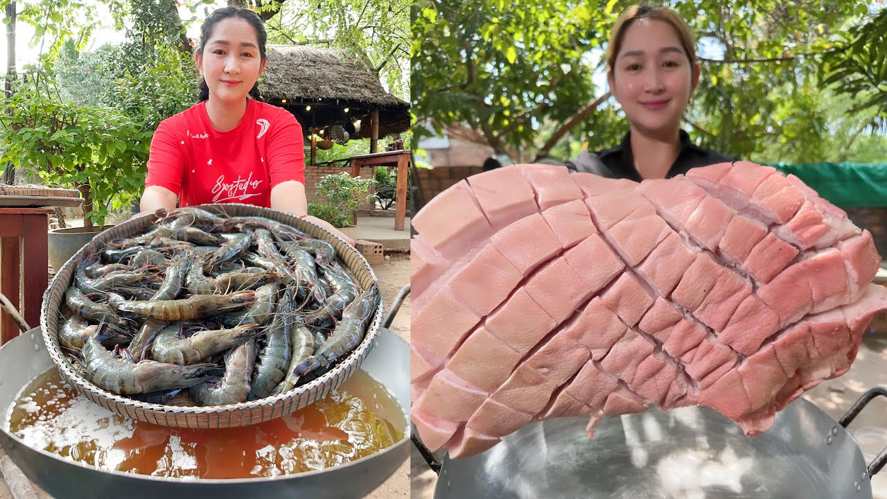 Удивительный кулинарный стиль шеф-повара Сроса: «Вкусные жареные креветки и свиная грудинка» | Ку...