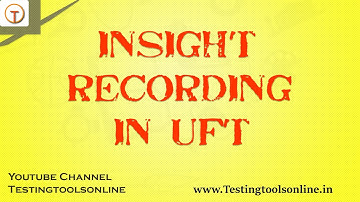 Insight  Recording in UFT - Image based Identification in UFT