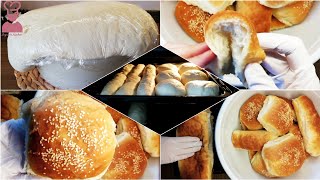 طريقة عمل خبز البرجر والصمون بعجينة خفيفة متل القطن