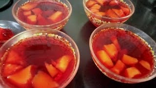 جيلي فراولة طبقات تحفة ٢ كوب ماء بس