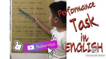 Performance Task in ENGLISH 4