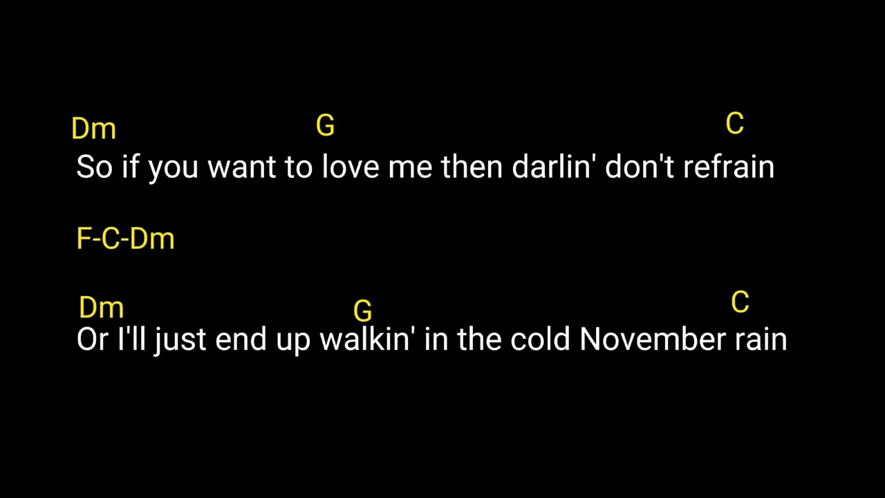 November Rain (by Guns N' Roses) chords & lyrics