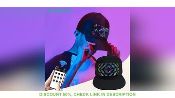 LED Hat Light Display Screen DIY Smart Pixel Matrix Baseball Hat Rechargeable Bluetooth APP Control