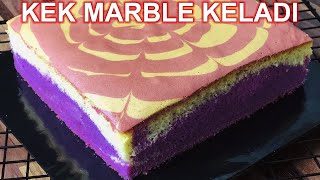 RESEPI KEK MARBLE KELADI MUDAH, GEBU DAN SEDAP | YAM MARBLE CAKE RECIPE | STEP BY STEP