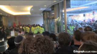Student reactions outside the violent Millbank protests