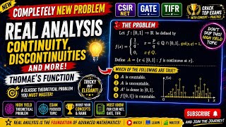 One of the Most Elegant Continuity Problems in Real Analysis | Thomae's Function |CSIR NET |Problem1
