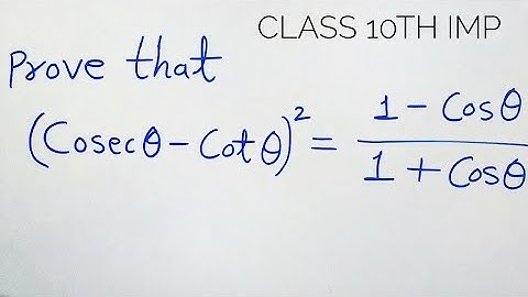 Class 10th Ex 8.4 Q5 (i)  Prove (cosec¤ - cot¤)