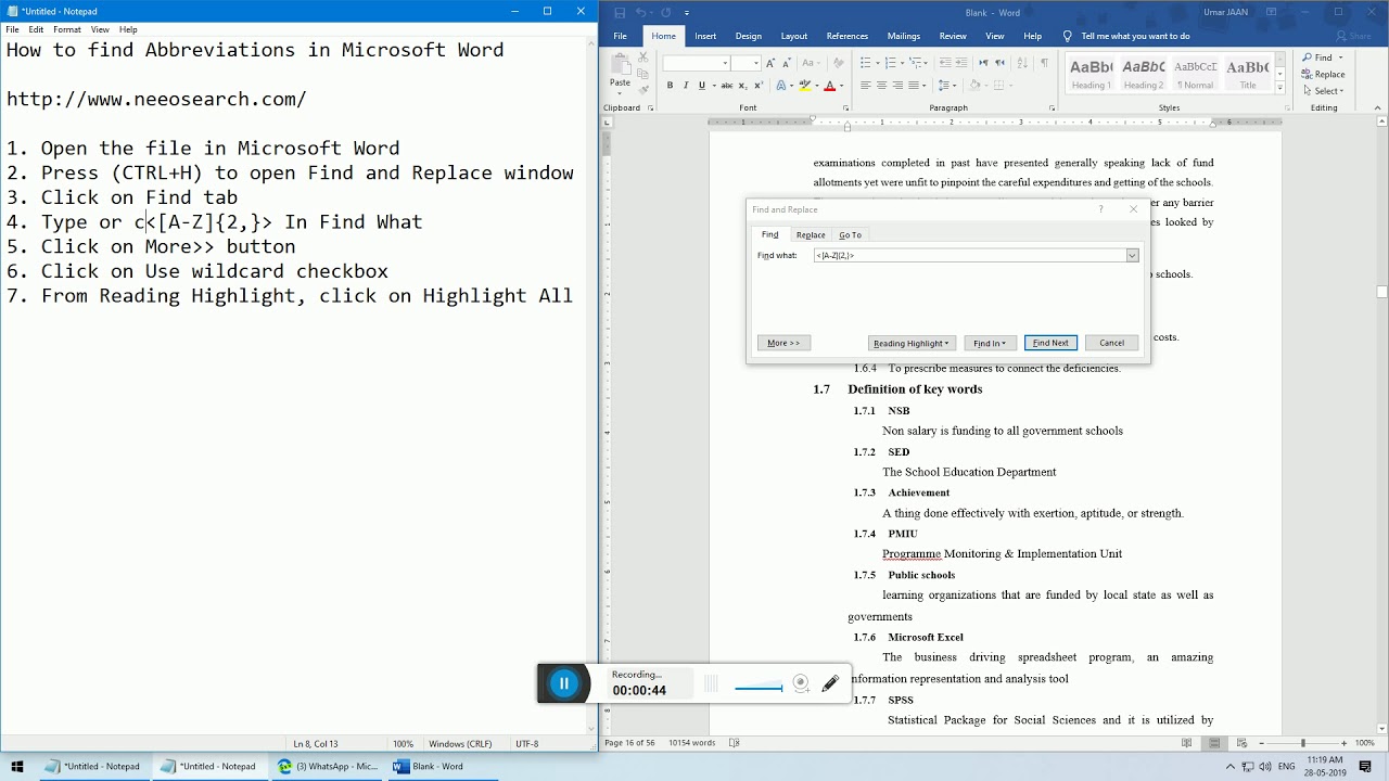 How To Find Abbreviations In Microsoft Word YouTube