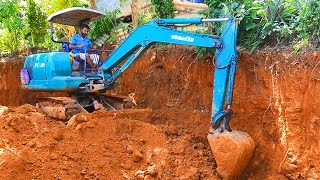 My Backyard Excavation And Clearing Landslide Dirt KOMATSU PC30 Excavator Skilled Operator