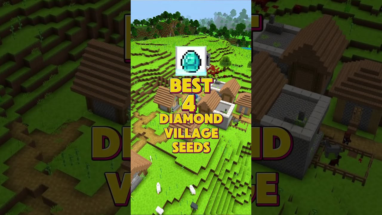  BEST 4 DIAMOND VILLAGE SEEDS BEDROCK AND PE Minecraft 1 21 Bedrock Seeds 4K