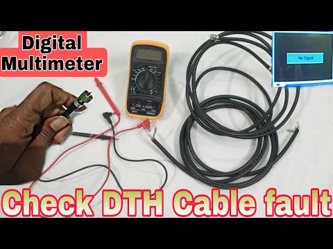 How to check DTH Cable wire fault digital multimeter | no