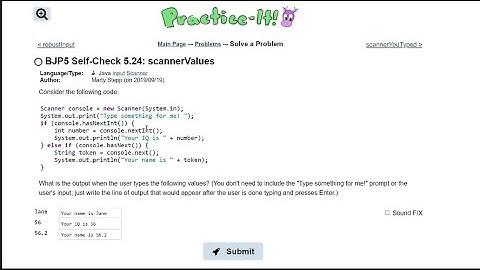 Java Practice It || 5.24 scannerValues || Scanner, input, if/ else statement