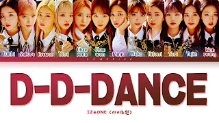 IZ*ONE D-D-DANCE Lyrics (아이즈원 D-D-DANCE 가사) [Color Coded Lyrics/Han/Rom/Eng]