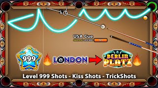 8 Ball Pool - Level 999 Trickshots in LONDON to BERLIN with USA CUE Level MAX - GamingWithK