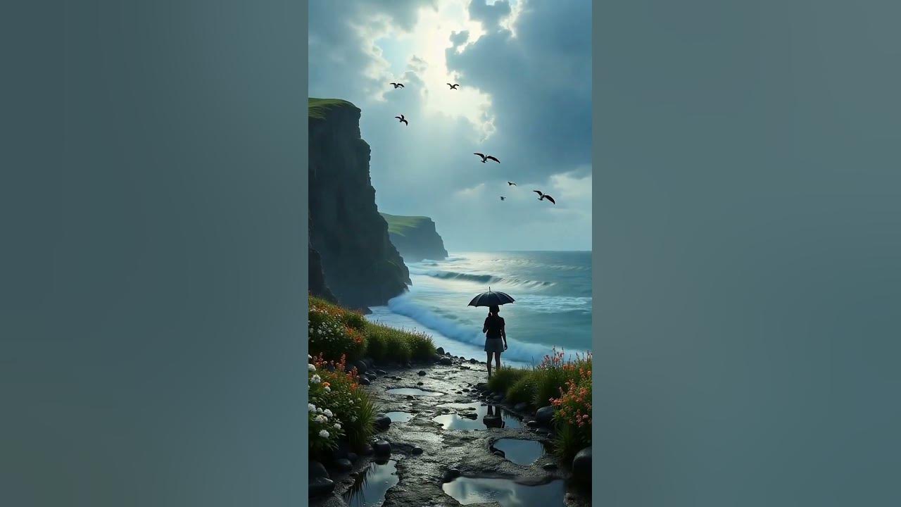 Beautiful Sea beach 🏖️ #nature #song #newsong #love #sea #seabeach #ocean #sky #peace #scenery #rain