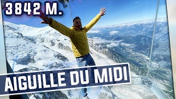 Aiguille du Midi cable car and summit station with glass box | Mont Blanc | Chamonix, France