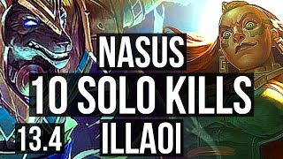 ILLAOI vs NASUS (TOP)  1400+ games, Rank 9 Illaoi, 4/1/2, 800K