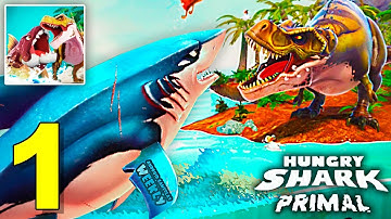 Hungry Shark Primal - Gameplay Walkthrough (Android) Level Up 1 to 2 First Shark