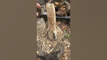 Shaping the spoon with more axe work #spooncarving #carving #woodworking