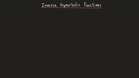 Inverse hyperbolic functions (1)