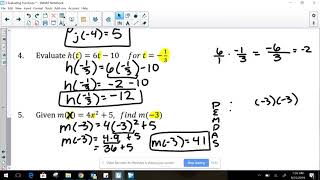 Unit 3 - 3 Evaluating Functions from Equations
