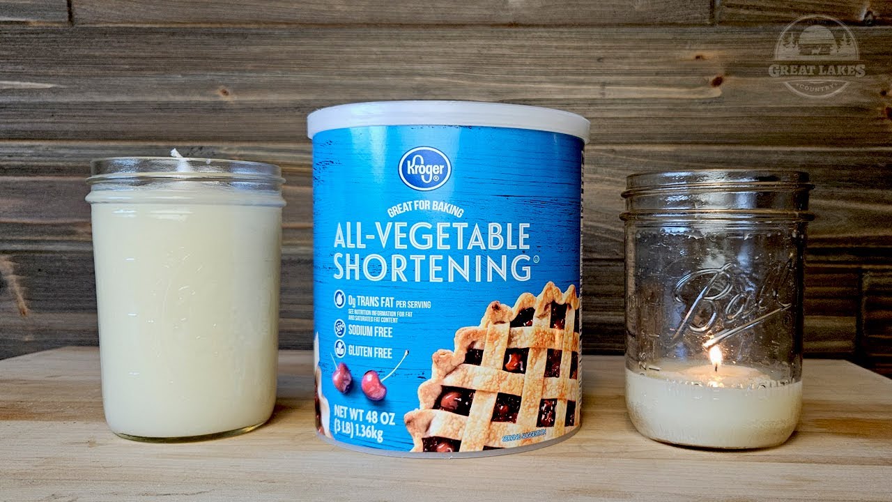 Making Emergency 24Hour Candle from Old Crisco DIY Vegetable