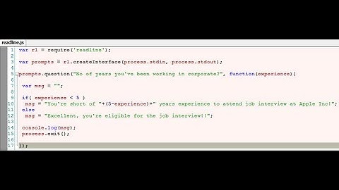 User Input Using readline Module: Node.js