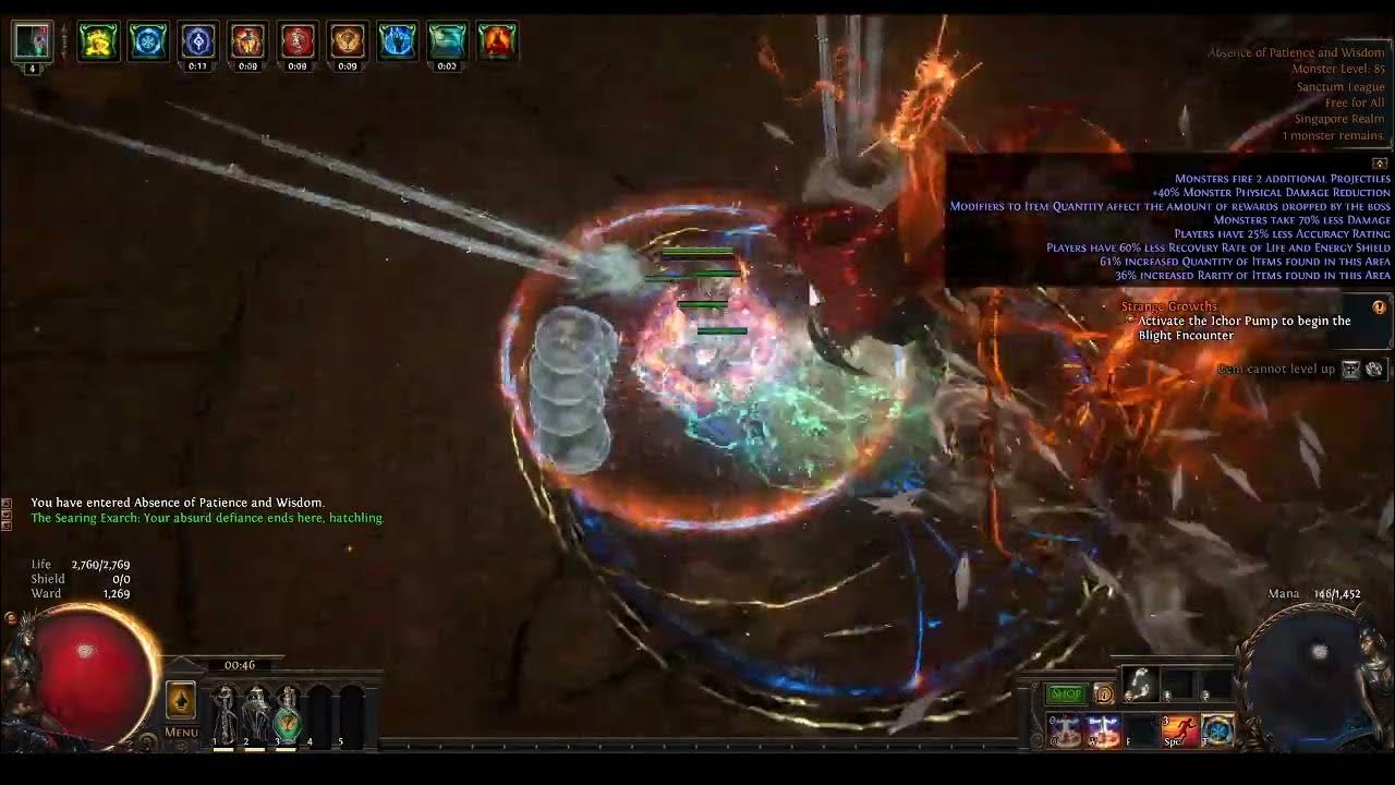 POE 3.20 Uber Searing Exart by 100 Spell Suppress CWDT YouTube