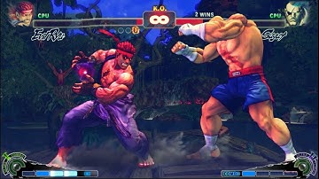 EVİL RYU VS SAGAT  | CPU VS CPU Ultra Street Fighter IV  (Hardest AI)
