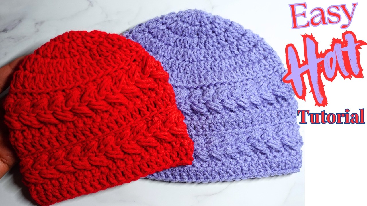Урок по вязанию крючком шапки пшеничным узором для всех уровней мастерства.