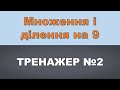 Множення і ділення на 9. Тренажер №2 (математика)