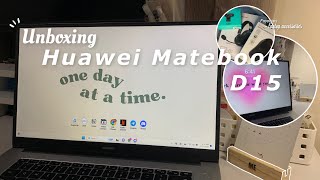 Unboxing Huawei Matebook D15 💻 and its freebies 🎧 ++ laptop accessories