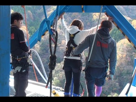 【竜神峡】日本一のバンジージャンプを至近距離で体験。　スタッフ説明からジャンプまで
